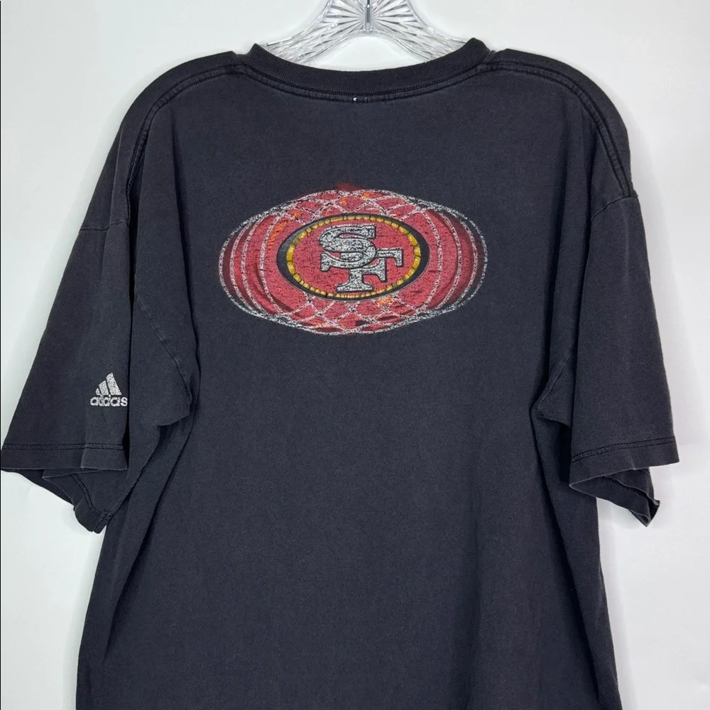 Vintage Adidas San Francisco 49s Black Tshirt Size Large